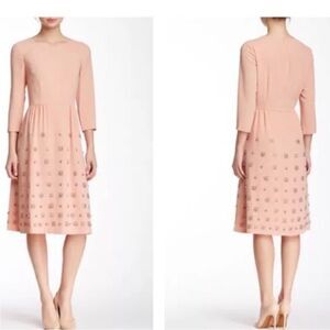 Cynthia Steffe Elegant Peach embellished Midi Dress, US4